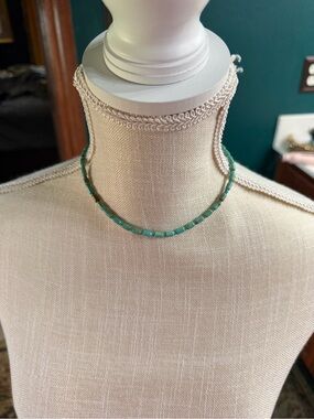 Handcrafted Turquoise Beaded Choker Necklace Native American made 100% authentic